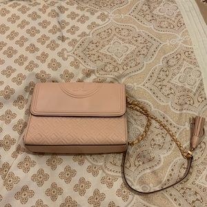 Tory Burch Fleming convertible shoulder Pink EUC
